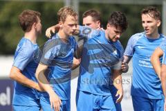 Kreisliga - Saison 2024/25- TSV Ober./Unterh.stadt - SV Hundszell-  -  Der 0:1 Führungstreffer durch Mathias Weinzierl blau Hundszell - jubel - Foto: Meyer Jürgen