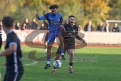 Bezirksliga - Saison 2024/25- FC Fatih Ingolstadt - SVN München - Roin Koblianidze (Nr.11 - FC Fatih) - Julien Santana-Mielke blau München - Foto: Meyer Jürgen