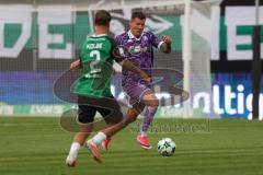 3. Liga - Saison 2026/27 - SC Preussen Münster - FC Ingolstadt 04 - Jonas Scholz (Nr.15 - FCI) - Louis Kolbe (Nr.2 - Preussen Münster) - Foto: Meyer Jürgen