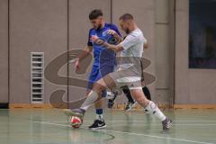 Hallenturnier Ingolstadt Nord - Saison 2024/25 - SV Pulling - SV Oberstimm - Jonas Weidinger blau Oberstimm  - Luka Badrov grau Pulling  - Foto: Meyer Jürgen