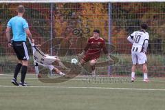 Bayernliga Nord - Saison 2026/27 - FC Ingolstadt 04 II - SV Fortuna Regensburg - Manuel Distl weiss FCI - Nicolas Köpper TW Regensburg -  Foto: Meyer Jürgen