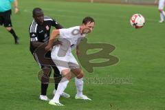 Kreisklasse - Saison 2024/25- TSV Gaimersheim II - Türkisch SV Ingolstadt-  - Dominik Dosch weiss Gaimersheim - Ousseynou Tamba schwarz Türk SV - Foto: Meyer Jürgen