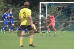 Kreisliga- Saison 2024/25- TSV Ober./Unterh.stadt - FC Hitzhofen /Oberzell -  -  Der 0:1 Führungstreffer durch - Dominic Filser gelb Hitzhofen  - Ali Cakmakci Torwart Oberh.stadt - jubel -  - Foto: Meyer Jürgen