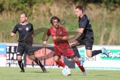 Kreisklasse - Saison 2023/2024 -SV Zuchering - SV Oberstimm - Nicholas Henning schwarz Oberstimm - Nico Ziegler rot Zuchering - Foto: Meyer Jürgen