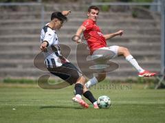 *Bayernliga Nord - Saison 2026/27 - FC Ingolstadt 04 II - FSV Stadeln - Ioannis Petkos (Nr.18 - FCI II) - Marco Hennemann rot Stadeln - Foto: Meyer Jürgen