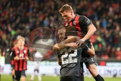 3. Liga; FC Ingolstadt 04 - VfL Osnabrück; Tor Jubel Treffer David Kopacz (29, FCI) Marcel Costly (22, FCI) Sebastian Grönning (11, FCI) springt