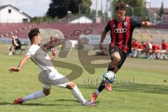 Bayernliga Nord - Saison 2024/25 - FC Ingolstadt 04 II - TSV Karlburg - Fabio Tudor weiss Karlsburg - Kurt Pestel (Nr.19 - FCI U21) - XXXXX - Foto: Meyer Jürgen