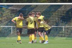 Kreisliga- Saison 2024/25- TSV Ober./Unterh.stadt - FC Hitzhofen /Oberzell -  -  Der 0:1 Führungstreffer durch - Dominic Filser gelb Hitzhofen  - Ali Cakmakci Torwart Oberh.stadt - jubel -  - Foto: Meyer Jürgen