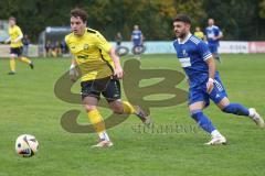 Kreisliga- Saison 2024/25- TSV Ober./Unterh.stadt - FC Hitzhofen /Oberzell -  - Silas Furino gelb Hitzhofen - Baran Cakir blau Oberh.stadt - Foto: Meyer Jürgen