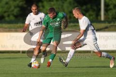 Testspiel - Saison 2025/26 - SV Manching - TSV Gaimersheim - Sebastian Graßl (Nr.10 - SV Manching) - Simon Bellinghausen (Nr.15 - TSV Gaimersheim) - Nicolae Nechita (Nr.19 - TSV Gaimersheim) - Foto: Meyer Jürgen