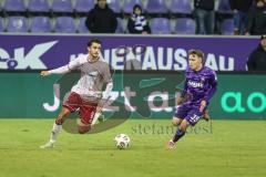 3. Liga; Erzgebirge Aue - FC Ingolstadt 04; Fredrik Carlsen (8, FCI) Schmid Maximilian (39 Aue)