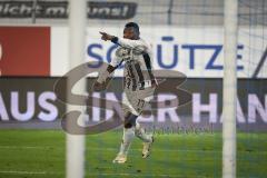 3. Liga - Saison 2026/27 - Waldhof Mannheim - FC Ingolstadt 04 - Obed Ugondu (Nr.17 - FCI)  mit dem 0:3 Führungstreffer - jubel - XXXXX - Foto: Meyer Jürgen