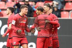 3. Liga; FC Ingolstadt 04 - 1. FC Saarbrücken; Yann Sturm (7, FCI) Tor Jubel Treffer 2:1 Siegtreffer Mads Borchers (9, FCI) Max Besuschkow (17, FCI) Simon Lorenz (32, FCI)