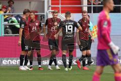 3.Liga - Saison 2023/2024 - FC Ingolstadt 04 -  1. FC Saarbrücken - Der 1:0 Führungstreffer durch Benjamin Kanuric (Nr.8 - FCI) - jubel - Foto: Meyer Jürgen