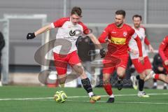 Schanzer Amateurcup 2026 - TSV Kösching - TSV Wolnzach-  - Valentin Hafner rot Kösching - Simon Stippel weiss Wolnzach - Foto: Meyer Jürgen