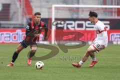 3. Liga; FC Ingolstadt 04 - VfB Stuttgart II; Zweikampf Kampf um den Ball Marcel Costly (22, FCI) Ulrich Laurin (10 VFB)