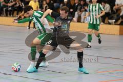 Lotto Bayern Hallencup - Lindenkreuzhalle Saison 2024/25 - DJK München -  SV Manching - Adam Puta schwarz München - Yousef Al Noman grün Manching - Foto: Meyer Jürgen