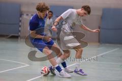 Hallenturnier Ingolstadt Nord - Saison 2024/25 - SV Pulling - SV Oberstimm - Tobias Vollnhals blau Oberstimm - Niklas Baier grau Pulling - Foto: Meyer Jürgen