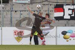 3. Liga - Saison 2025/26 - VFB Stuttgart II - FC Ingolstadt 04  - Linus Rosenlöcher (Nr.19 - FC Ingolstadt 04) - Christopher Olivier (Nr.24 - VFB Stuttgart II)- Foto: Meyer Jürgen
