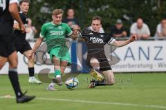 Bezirksliga - Saison 2025/26 - FC Gerolfing - TSV Gaimersheim - Timo Kraus (Nr.21 - FC Gerolfing) - Luis Friedrich (Nr.8 - TSV Gaimersheim) - Foto: Meyer Jürgen