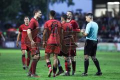 Toto Pokal; FC Sportfreunde Schwaig - FC Ingolstadt 04; Marcel Costly (22, FCI) Tor Jubel Treffer Siegtreffer 1:2, Julian Kügel (29, FCI) Emre Gül (5, FCI) Jasper Maljojoki (23, FCI) Max Besuschkow (17, FCI)