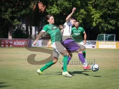 Freundschaftsspiel - FC Gerolfing - VFR Neuburg - Maximilian Huber (Nr.24 - FC Gerolfing) - Philippe Bauer (Nr.21 - VFR Neuburg) - Foto: Meyer Jürgen