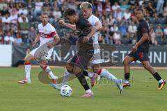 3. Liga - Saison 2025/26 - VFB Stuttgart II - FC Ingolstadt 04  - Yann Sturm (Nr.7 - FC Ingolstadt 04) - Alexander Groiß (Nr.6 - VFB Stuttgart II) - Foto: Meyer Jürgen