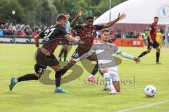 3. Liga; Testspiel; FC Ingolstadt 04 - Borussia Mönchengladbach;  Zweikampf Kampf um den Ball Pascal Testroet (37, FCI) Bryang Kayo (48, FCI) Weigl Julian (8 BMG)