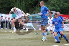 Toto - Pokal - Saison 2024/25 - DJK Hein - FC Ingolstadt 04 -  - Luca Lechner (Nr.4 - FCI) -  Matthias Fries (Nr.7 - DJK Hain) rechts - Foto: Meyer Jürgen