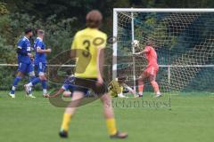 Kreisliga- Saison 2024/25- TSV Ober./Unterh.stadt - FC Hitzhofen /Oberzell -  -  Der 0:1 Führungstreffer durch - Dominic Filser gelb Hitzhofen  - Ali Cakmakci Torwart Oberh.stadt - jubel -  - Foto: Meyer Jürgen