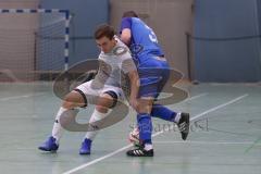 Hallenturnier Ingolstadt Nord - Saison 2024/25 - SV Pulling - SV Oberstimm - Edwin Englmann blau Oberstimm - Lukas Winkelhofer grau Pulling - Foto: Meyer Jürgen