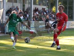 Landesliga - Saison 2026/27 - SV Manching - FC Memmingen II - Daniel Schweiger (Nr.11 - SV Manching) - Jarsch Linus rot Memmingen - Foto: Meyer Jürgen