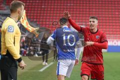 3. Liga - Saison 2025/26 - FC Ingolstadt 04 - Energie Cottbus - Christensen Gustav (Nr.24 - FCI) mit der Entscheidung des Schiedsrichter nicht zufrieden - XXXXX - Foto: Meyer Jürgen