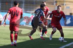 3. Liga - Saison 2025/26 - TSG Hoffenheim II - FC Ingolstadt 04  - Jonas Scholz (Nr.15 - FCI) - Natnael Abraha (Nr.13 - TSG Hoffenheim II) - Foto: Meyer Jürgen