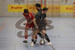 Lotto Bayern Hallencup - Finale - Lindenkreuzhalle Saison 2024/25 - FC Türk Sport Garching - Türk SV Ingolstadt - Dardan Berisha schwarz Türk Sport Garching - Abdulhamit Zorlu schwarz Türk Sport Garching - Anil Kayrancioglu rot Türk Ing. -  - Foto: Meyer 