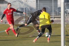 Bezirksfreundschaftsspiel - Saison 2024/25- TSV Gaimersheim - TSV Allershausen - Nico von Swiontek Brzezinski (Nr.17 - TSV Gaimersheim) - Maciej Machi rot Allershausen - Marcel Zach Torwart Allershausen - Foto: Meyer Jürgen