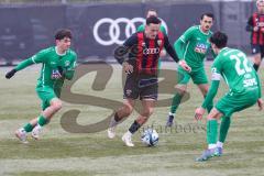 Bayernliga Nord - Saison 2024/25 - FC Ingolstadt 04 II - VFB Eichstätt - Aurel Kuqanaj (Nr.27 - FCI U21) - Jonas Fries grün Eichstätt - Foto: Meyer Jürgen