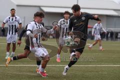 Bayernliga Nord - Saison 2026/27 - FC Ingolstadt 04 II - SV Fortuna Regensburg - Timo Hengmith weiss FCI - Lucas Altenstrasser dunkel Regensburg -  Foto: Meyer Jürgen