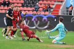 3. Liga; FC Ingolstadt 04 - TSV Havelse; Tor Jubel Treffer Max Besuschkow (17, FCI) 2:1 Torwart Opitz Tom (1 TSV) Kolgeci Besfort (4 TSV)