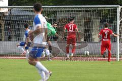 Bezirksliga - Saison 2024/25 - FC Fatih Ingolstadt - TSV Rohrbach -  Der 0:1 Führungstreffer durch Kai Suzuki weiss Rohrbach - jubel - Marco Ernhofer Torwart Fatih -  Foto: Meyer Jürgen