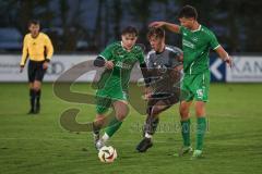 A-Klasse - Saison 2024/25 - FC Gerolfing II - TV 1861 Ingolstadt - Leopold Wegmann grün Gerolfing #16 - David Wemdrich grün Gerolfing #11 - Justin Schmick grau Ingolstadt - Foto: Meyer Jürgen