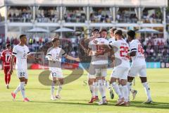 Toto-Pokal Finale; Würzburger Kickers - FC Ingolstadt 04; Kopfball Tor Jubel Treffer Ryan Malone (16, FCI) 1:2 Siegtreffer Julian Kügel (31, FCI) David Kopacz (29, FCI) Sebastian Grönning (11, FCI) Yannick Deichmann (20, FCI) Bryang Kayo (48, FCI) Marcel 