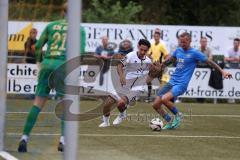 Toto - Pokal - Saison 2024/25 - DJK Hein - FC Ingolstadt 04 -  - Özden Mustafa (Nr.21 - FCI) - Matthias Fries (Nr.7 - DJK Hain) - Luca Kühnl (Nr.21 - DJK Hain) - Foto: Meyer Jürgen