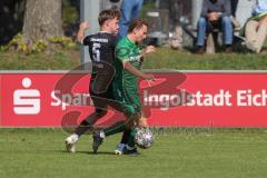 Landesliga - Saison 2024/25 - SV Manching - TSV Schwabmünchen - Johannes Dexl (Nr.13 - SV Manching) - Köhler Jona #5 schwarz Schwabmünchen
 - Foto: Meyer Jürgen