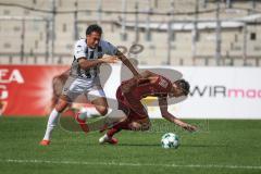 3. Liga - Saison 2026/27 - SC Sonnenhof Großaspach - FC Ingolstadt 04 - Antonis Aidonis (Nr.15 - Großaspach) - Nishan Velupillay (Nr.28 - FCI) - Foto: Meyer Jürgen