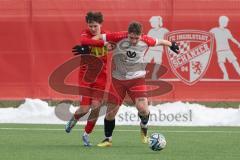 Schanzer Amateurcup 2026 - TSV Kösching - TSV Wolnzach-  - Elias Kraus rot Kösching - Simon Stippel weiss Wolnzach - Foto: Meyer Jürgen