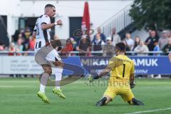 Toto-Pokal - VfB Forstinning - FC Ingolstadt 04; Tor Jubel Treffer Ognjen Drakulic (30, FCI) TW Heidfeld, Michael (1) keine Chance