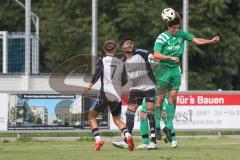 Bezirksliga - Saison 2025/26 - TSV Ober./Unterhaunstadt - SVA Palzing - MarcelRadlmaier grün Palzing - Amadeues Taubert #7 grau Oberhaunstadt - Enes Erdogan grau mitte Oberhaunstadt - Foto: Meyer Jürgen