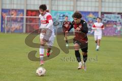 A-Junioren Bundesliga -  Saison 2026/27 - FC Ingolstadt 04 - VFB Stuttgart - Contento Arcangelo rot FCI - Zarella Gabriel weiss Stuttgart -  Foto: Meyer Jürgen