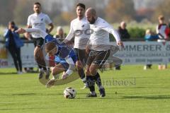 Kreisliga - Saison 2024/25- SV Hundszell - SV Menning -  - Philip Wolfsfellner blau Menning - Marcel Nicht weiss Hundszell - Foto: Meyer Jürgen